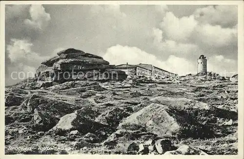 Brocken Teufelskanzel Brockenhaus Turm Kat. Wernigerode