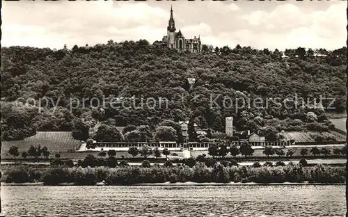 Ruedesheim Rhein Koenigshof Terrassen mit Rachus Kapelle Kat. Ruedesheim am Rhein