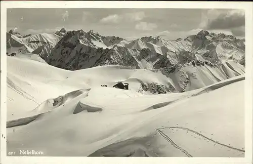 Allgaeuer Alpen Blick vom Nebelhorn gegen Maedelegabelgruppe