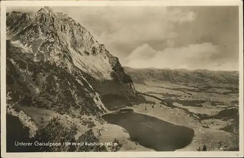 Allgaeuer Alpen Unterer Gaisalpsee mit Rubihorn