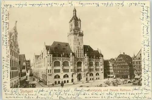 Stuttgart Stuttgart Marktplatz Rathaus x 1907 / Stuttgart /Stuttgart Stadtkreis