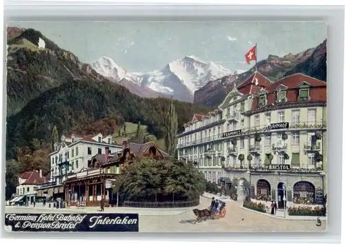 Interlaken BE Interlaken Terminus Hotel Bahnhof Pension Bristol Kutsche * / Interlaken /Bz. Interlaken