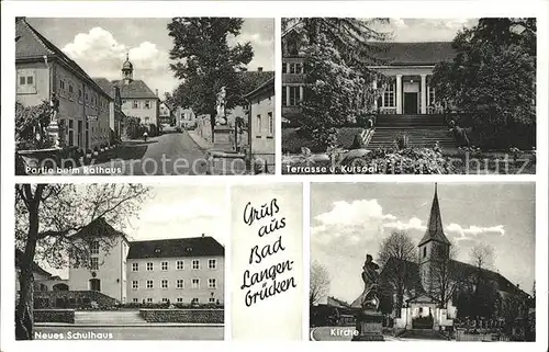 Bad Langenbruecken Bad Schoenborn Schulhaus Kirche Partie beim Rathaus Terrasse Kursaal / Bad Schoenborn /Karlsruhe LKR