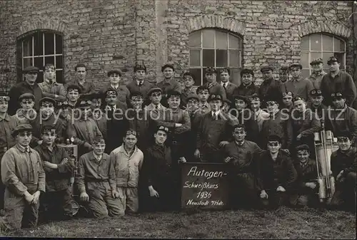 Neustadt Haardt Gruppenbild Autogen Schweisskurs 1936 / Neustadt an der Weinstr. /NeuWeinstrasse Stadtkreis