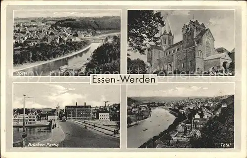 Werden Ruhr Bruecke Abteikirche / Essen /Essen Stadtkreis