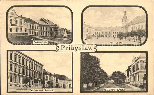 Pribyslav Namesti Oberna Skola Husova trida  / Pribyslav /Havlickuv Brod