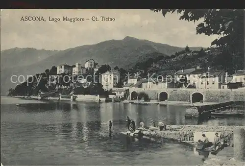 Ascona TI am Lago Maggiore Waschfrauen / Ascona /Bz. Locarno