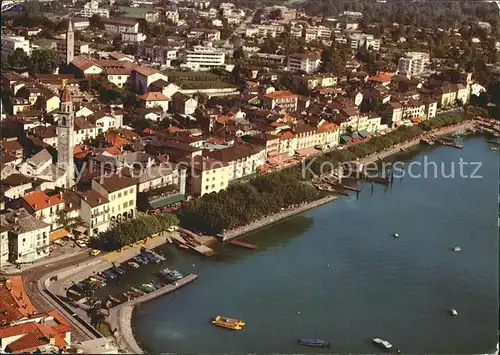 Ascona TI Fliegeraufnahme Promenade / Ascona /Bz. Locarno