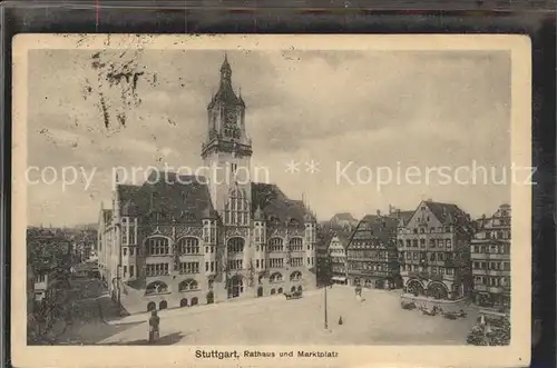 Stuttgart Rathaus Marktplatz Kat. Stuttgart