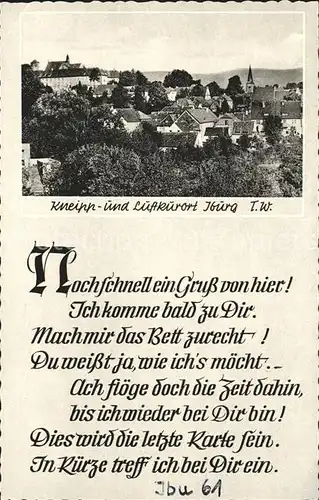 Iburg Teutoburger Wald Gedicht Kneipp Luftkurort Kat. Hoerstel