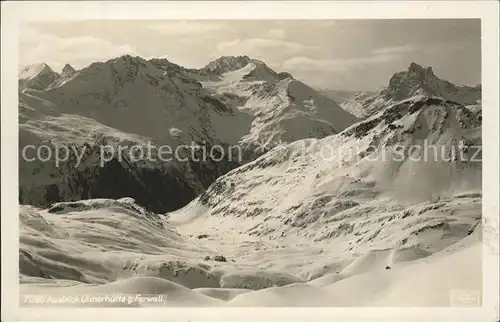 Ulmerhuette Blick gegen Ferwall Gebirgspanorama Kat. St Anton Arlberg