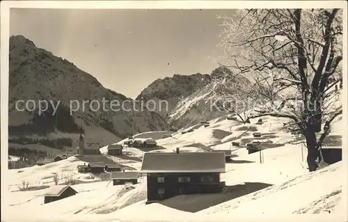 Riezlern Kleinwalsertal Vorarlberg Bergdorf im Winter Kat. Mittelberg