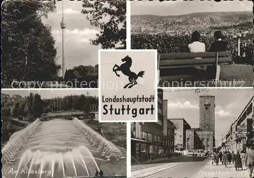 Stuttgart Killesberg Hauptbahnhof Fernsehturm Kat. Stuttgart