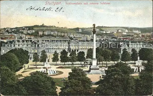 Stuttgart Schlossplatz mit neuem Schloss Kat. Stuttgart