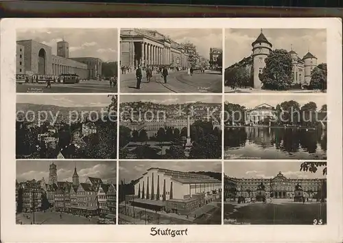 Stuttgart Hauptbahnhof Marktplatz Stadthalle Schloss Platz Koenigsbau Theater Kat. Stuttgart