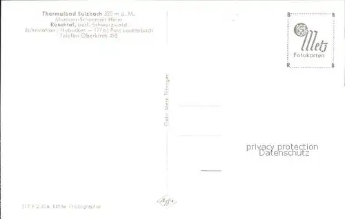 Bad Sulzbach Thermalbad Muentner Schumann Heim Kat. Lautenbach