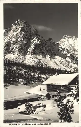 Wimbachgriess Huette mit Paltenhoerner Kat. Ramsau Berchtesgaden