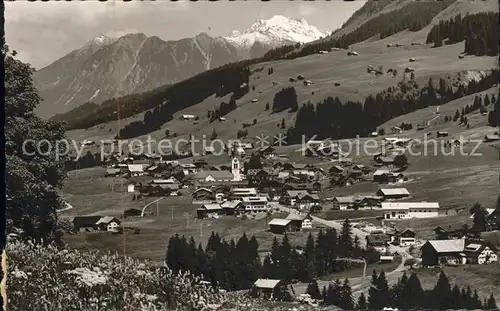 Riezlern Kleinwalsertal Vorarlberg mit Entschenhorn und Nebelhorngruppe Kat. Mittelberg