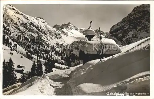 Gaisalpe Gaisalpkapelle mit Nebelhorn