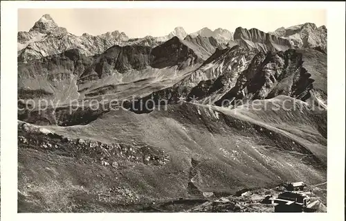 Nebelhorn Bahn Bergstation mit Edmund Probst Haus Hochvogel und Schneck Kat. Oberstdorf