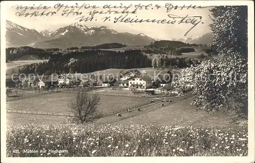 Muehlen Breitbrunn Chiemsee mit Hochgern Kat. Breitbrunn a.Chiemsee