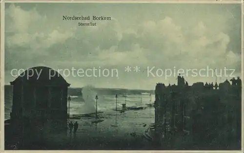 Borkum Nordseebad Sturmflut / Borkum /Leer LKR