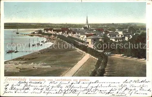 Travemuende Ostseebad Totalansicht vom Leuchtturm gesehen / Luebeck /Luebeck Stadtkreis