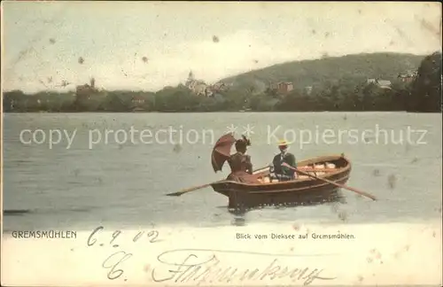 Gremsmuehlen Blick vom Dieksee Bootspartie Kat. Malente Gremsmuehlen