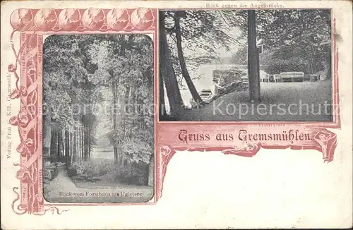 Gremsmuehlen Blick vom Forsthaus am Ugleisee Kat. Malente Gremsmuehlen