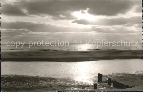 Borkum Nordseebad Abendstimmung am Meer