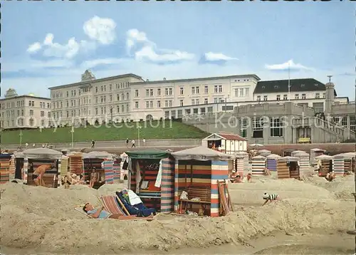 Borkum Nordseebad Strand mit Haus Europa