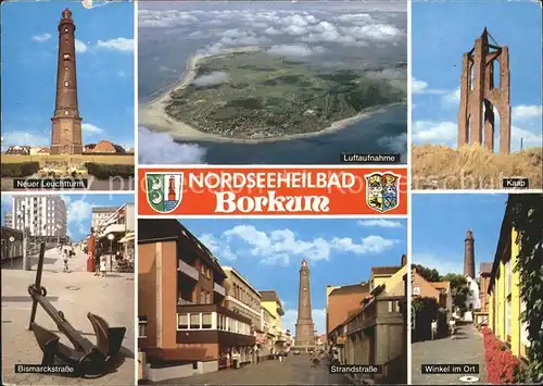 Borkum Nordseebad Neuer Leuchtturm Fliegeraufnahme Kaap Bismarckstr Anker Strandstr Winkel im Ort