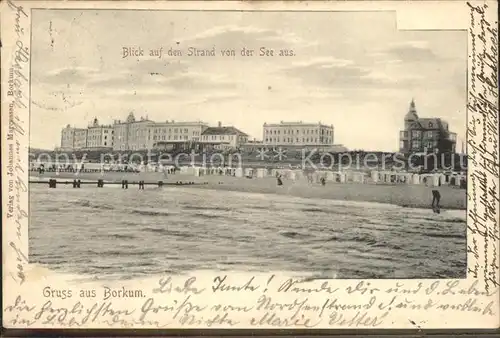 Borkum Nordseebad Blick auf den Strand