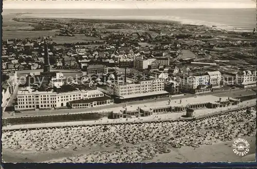 Borkum Nordseebad Fliegeraufnahme Strand und Ort