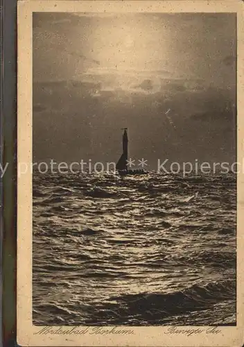 Borkum Nordseebad Segeltoern am Abend