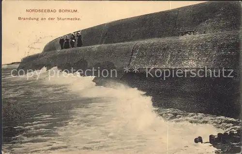 Borkum Nordseebad Brandung an der Sturmecke