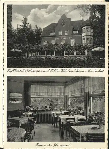 Melsungen Fulda Hotel Pension Lindenlust Veranda Kat. Melsungen