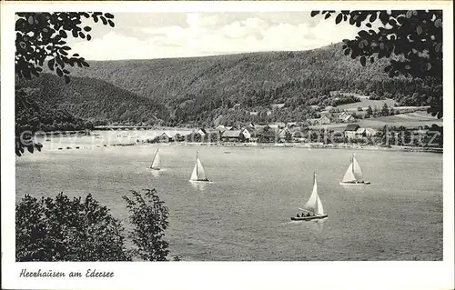 Herzhausen Edersee Segelboot  Kat. Edertal