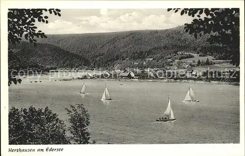 Herzhausen Edersee Segelboot  Kat. Edertal