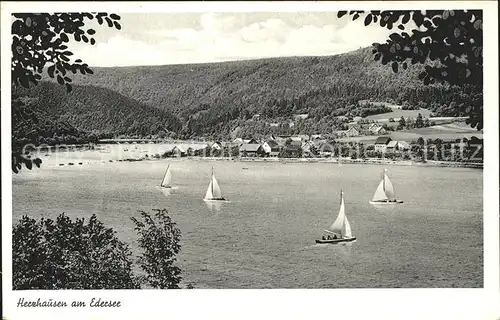 Herzhausen Edersee Panorama Segeln Kat. Edertal