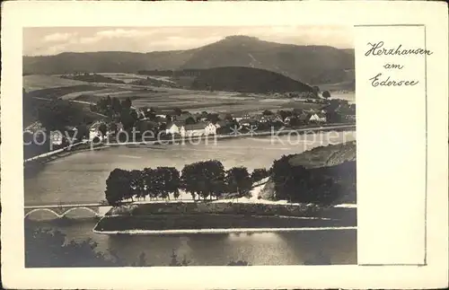 Herzhausen Edersee Panorama Kat. Edertal