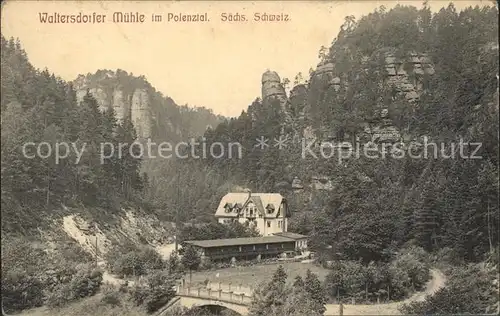 Polenztal Waltersdorfer Muehle  Kat. Hohnstein