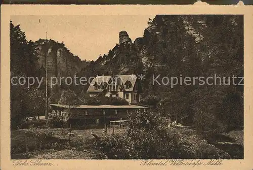 Polenztal Waltersdorfer Muehle Kat. Hohnstein