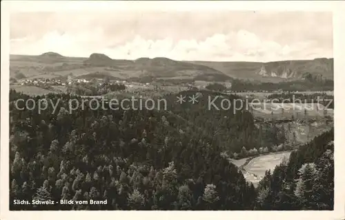 Saechsische Schweiz Blick vom Brand Kat. Rathen Sachsen