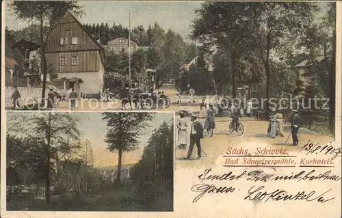 Schweizermuehle Saechsische Schweiz Kurhotel Pferdekutsche  Kat. Rosenthal Bielatal