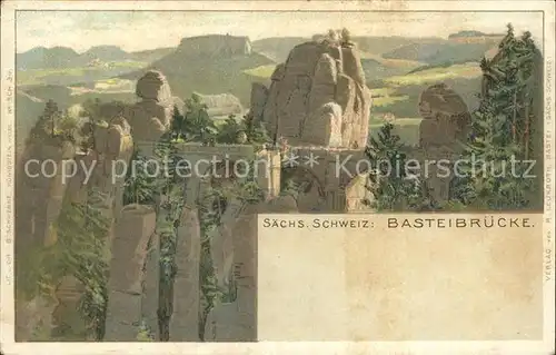 Bastei Saechsische Schweiz Basteibruecke  Kat. Rathen Sachsen