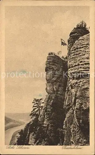 Saechsische Schweiz Basteifelsen Kat. Rathen Sachsen