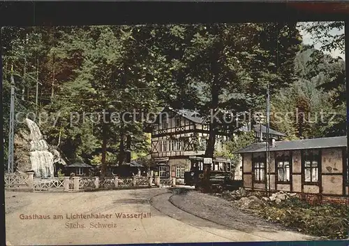 Lichtenhain Sebnitz Gasthaus Hotel Wasserfall im Elbsandsteingebirge Kat. Sebnitz