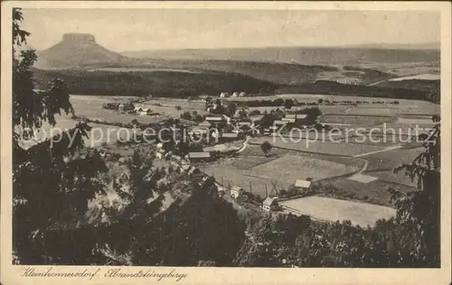 Kleinhennersdorf mit Elbsandsteingebirge Kat. Gohrisch