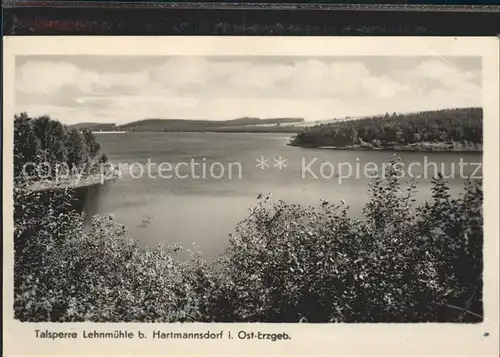 Hartmannsdorf Dippoldiswalde Talsperre Lehnmuehle Stausee Kat. Hartmannsdorf Reichenau